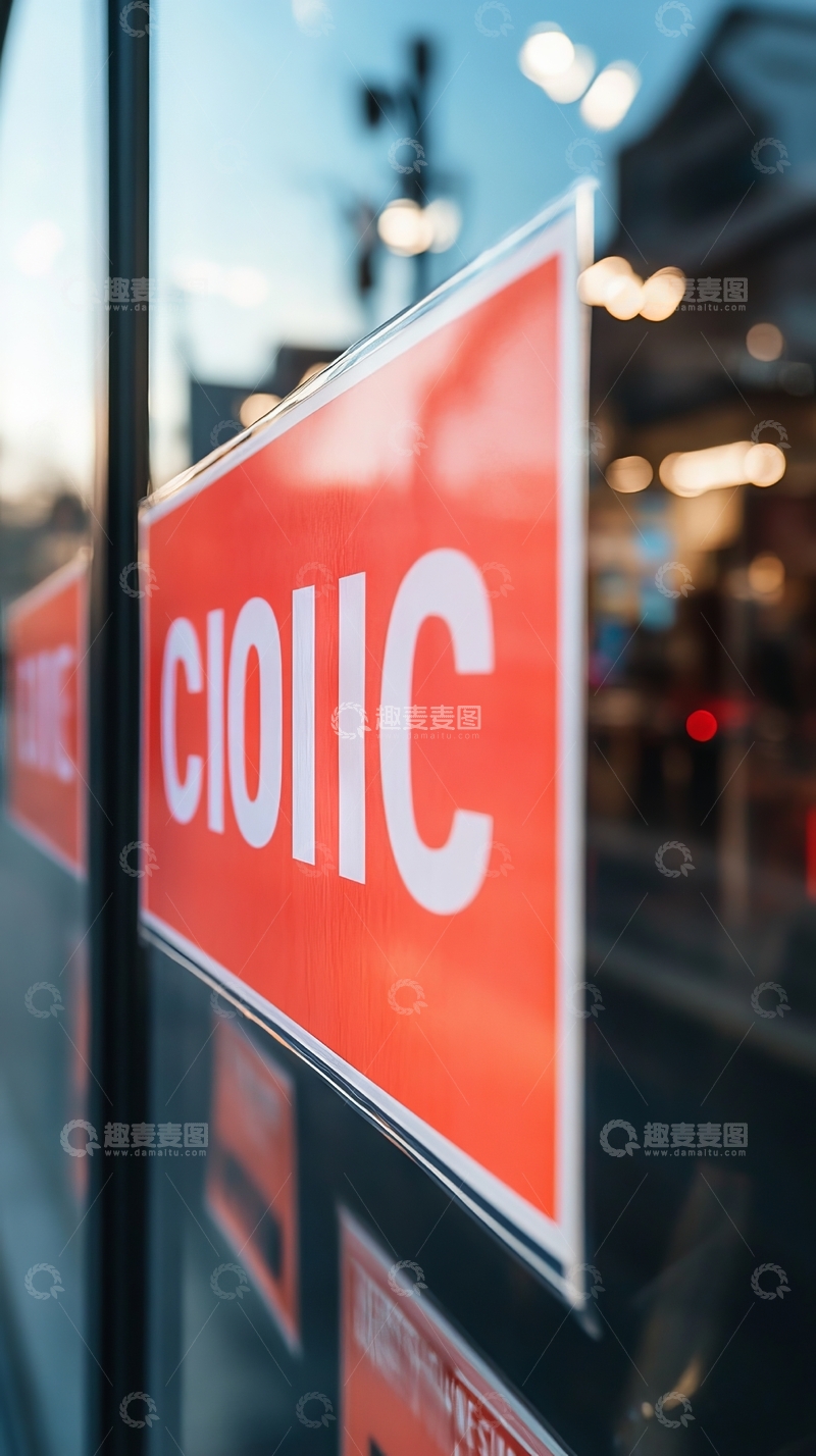 高清大图下载【趣麦麦图】红色背景上的白色文字标识