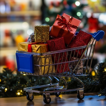 购物车中的圣诞礼物
