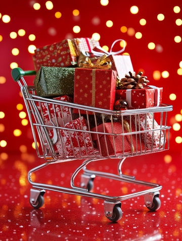 购物车满载圣诞礼物