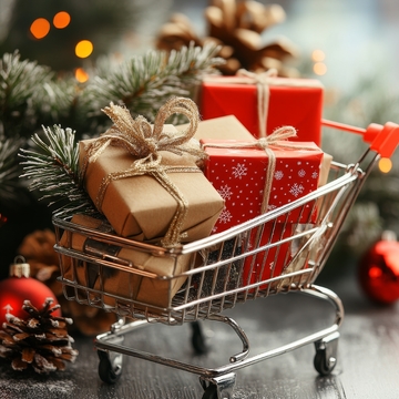 购物车中的圣诞礼物