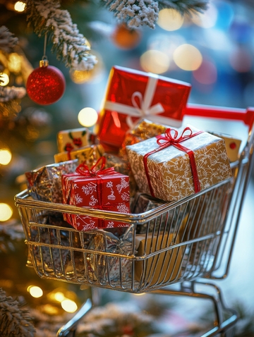 购物车中的圣诞礼物