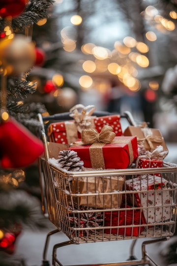 购物车中的圣诞礼物