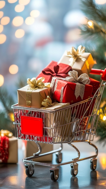 购物车中的圣诞礼物