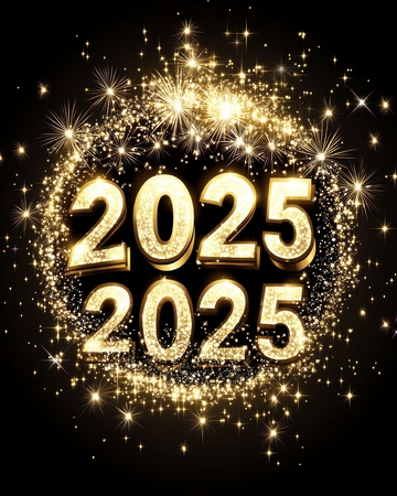 2025年金色闪耀数字背景