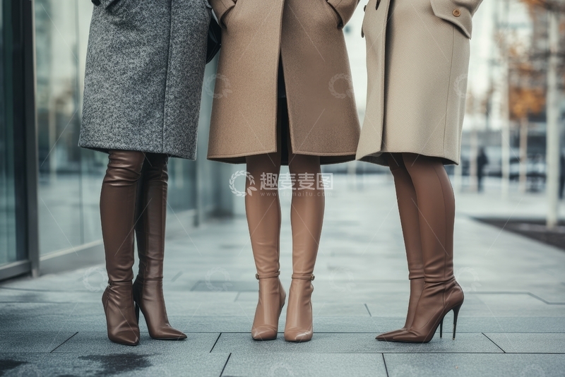 高清大图下载【趣麦麦图】三位女性的腿部与高跟鞋特写