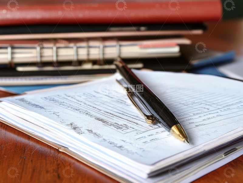 高清大图下载【趣麦麦图】桌面上的笔记本和笔