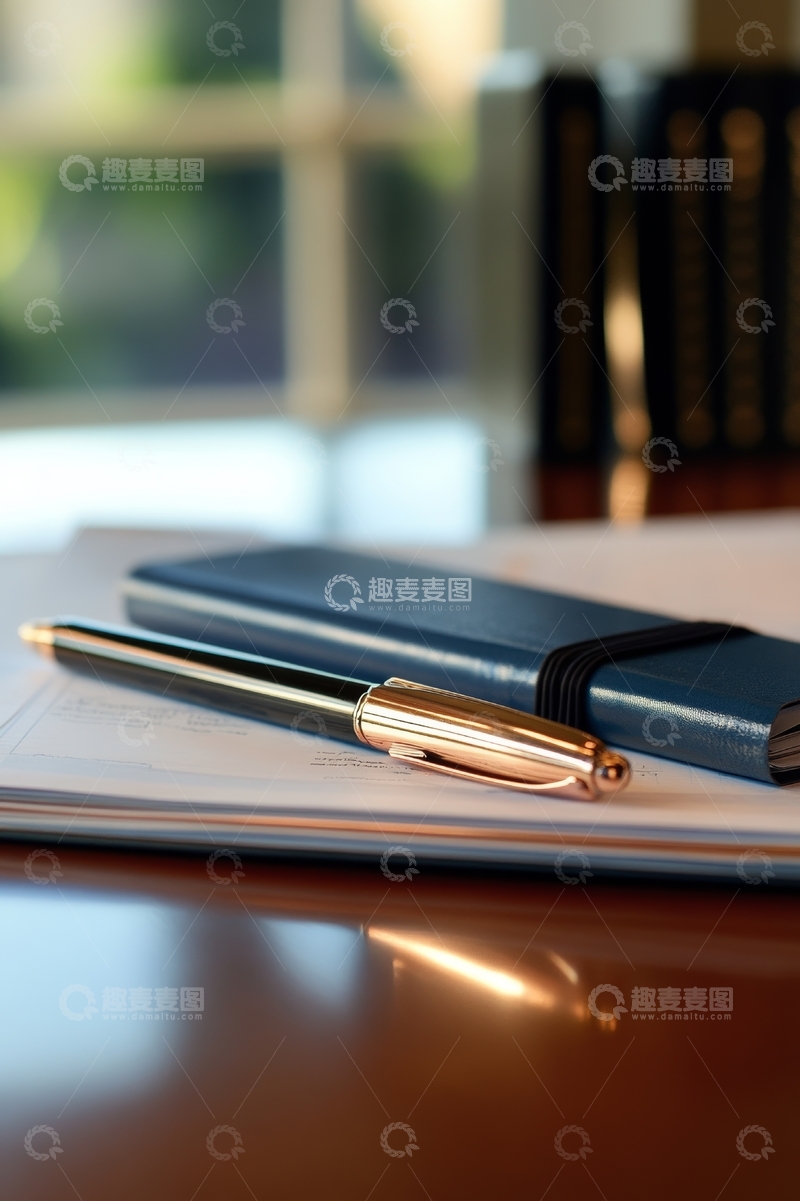 高清大图下载【趣麦麦图】办公桌上的笔和笔记本