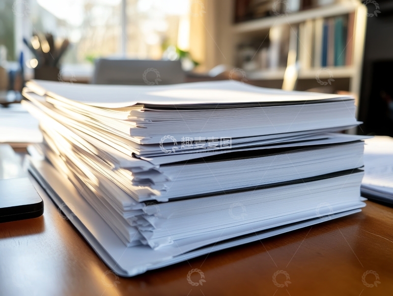 高清大图下载【趣麦麦图】办公桌上的文件堆叠