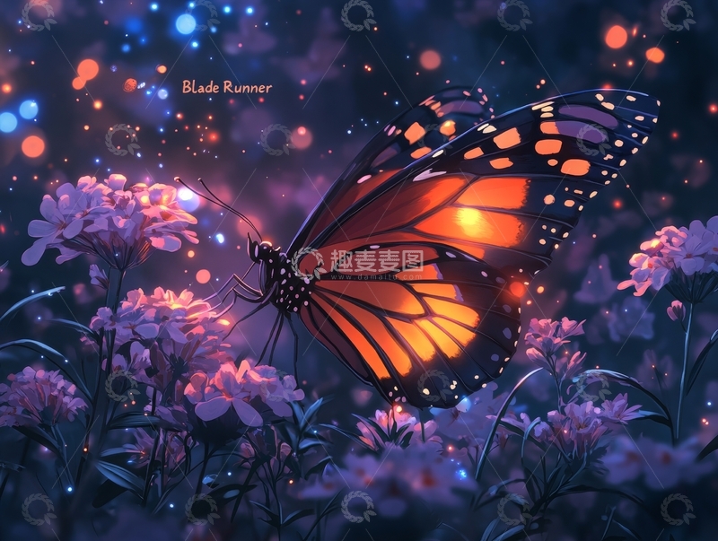 高清大图下载【趣麦麦图】蝴蝶在花丛中翩翩起舞