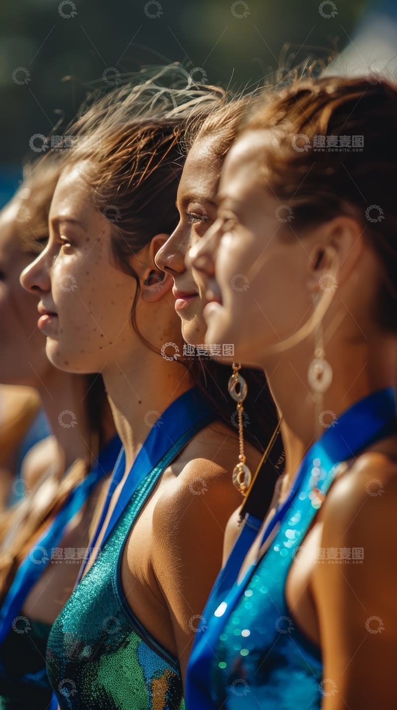 高清大图下载【趣麦麦图】身穿蓝色服饰的女性群体
