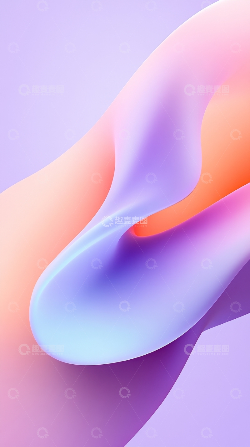 高清大图下载【趣麦麦图】柔和色彩的抽象流线形态