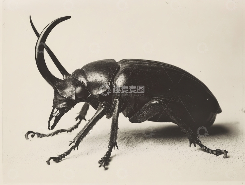 高清大图下载【趣麦麦图】黑色甲虫的特写照片