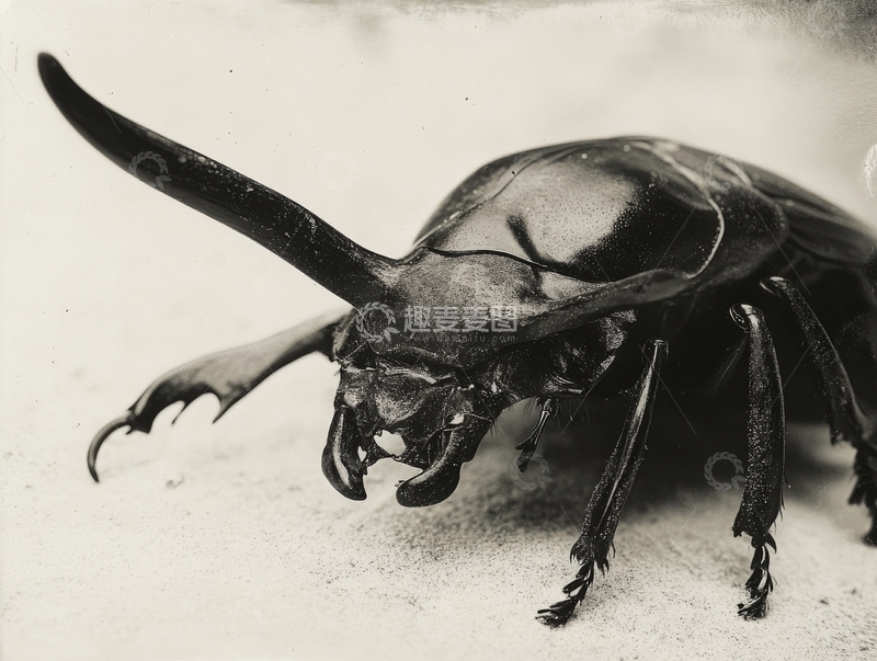 高清大图下载【趣麦麦图】黑甲虫特写，细节清晰