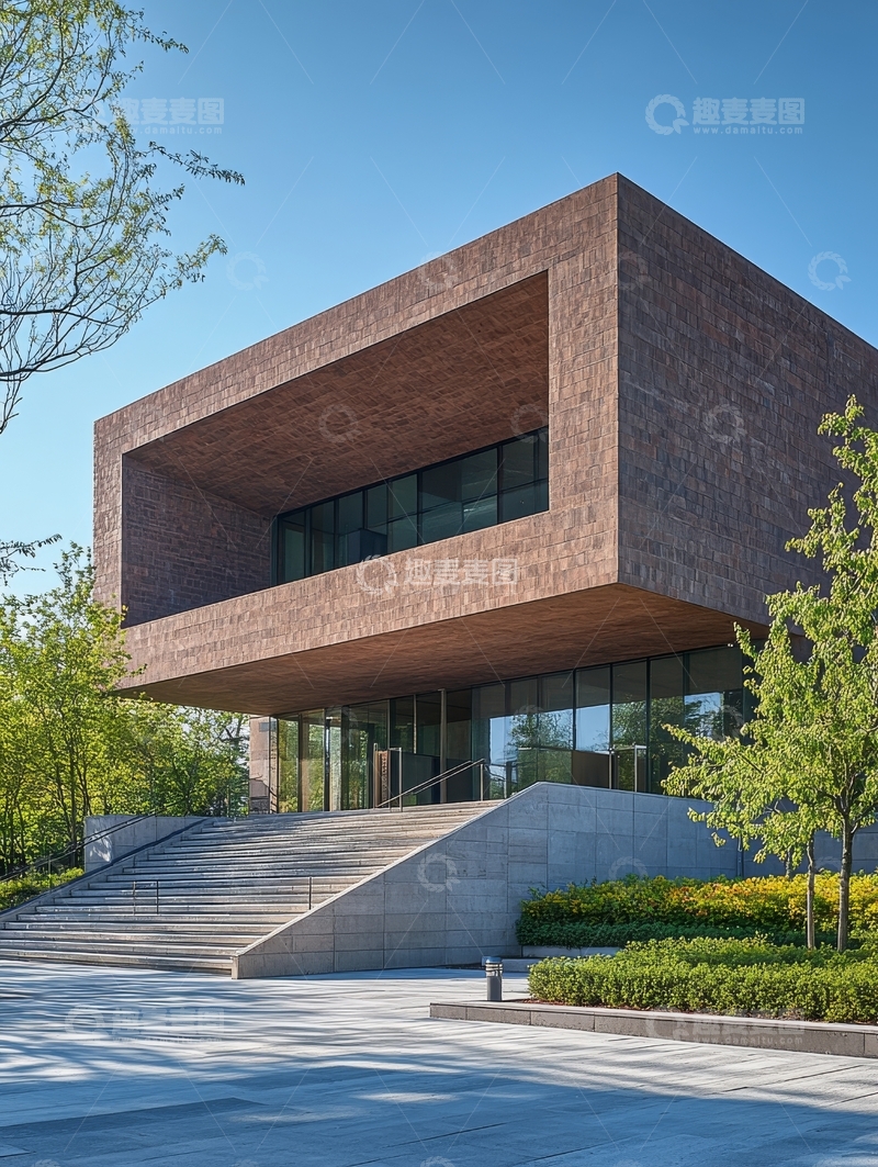 高清大图下载【趣麦麦图】现代砖砌建筑外观