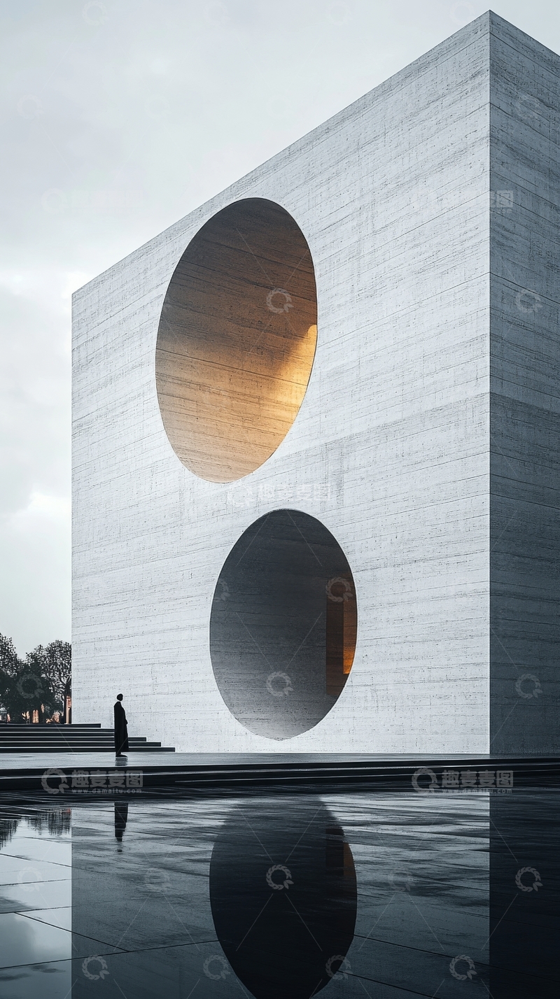 高清大图下载【趣麦麦图】现代建筑的圆形开窗设计