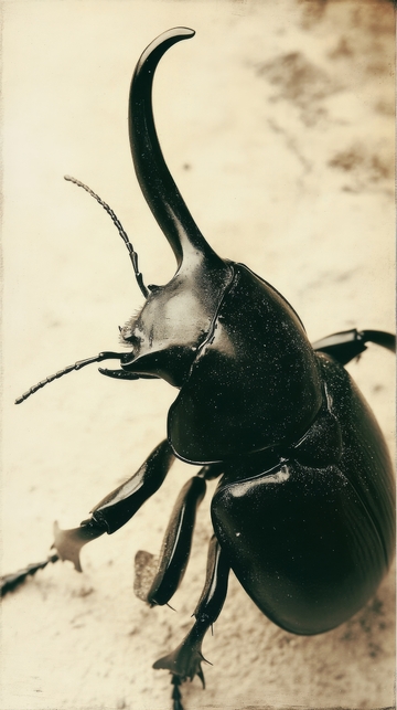 独角仙虫特写，姿态威猛