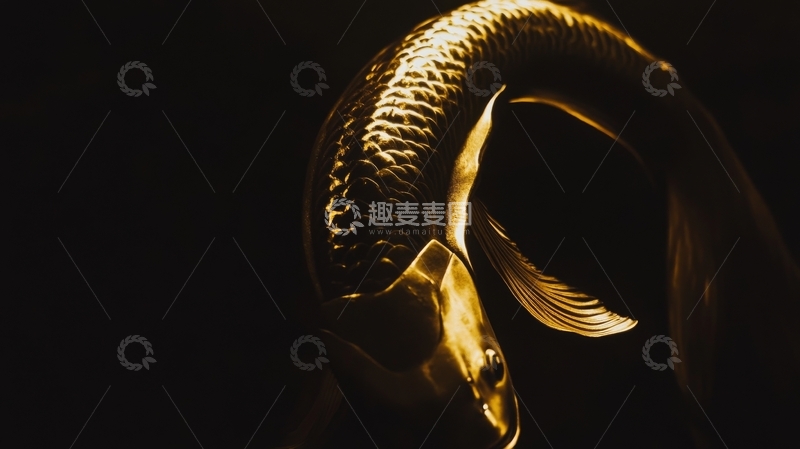 高清大图下载【趣麦麦图】金色鱼形面具的特写