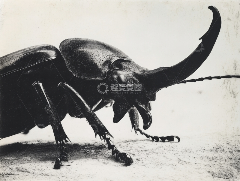 高清大图下载【趣麦麦图】独角仙甲虫的特写