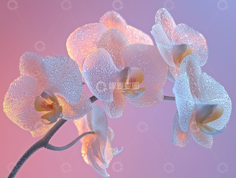 高清大图下载【趣麦麦图】粉色背景下的白色兰花