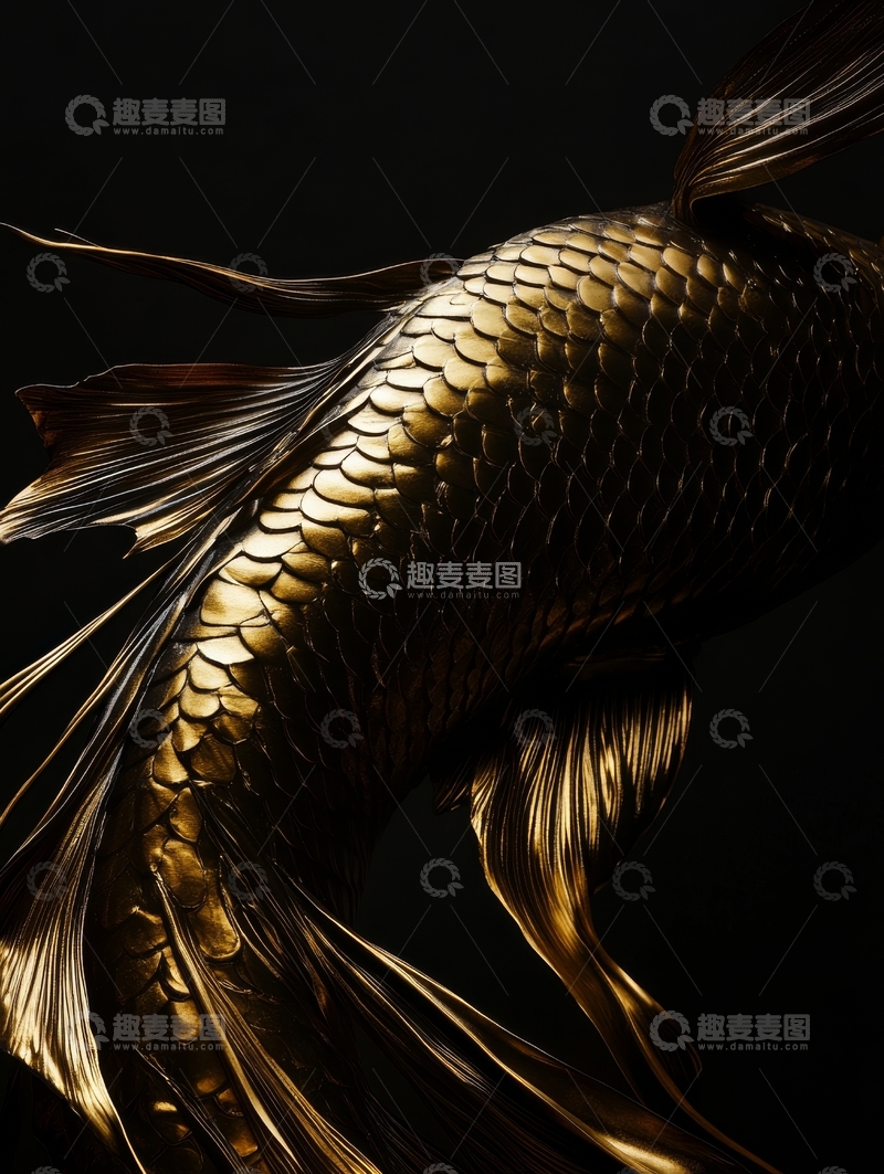 高清大图下载【趣麦麦图】金色鱼体的光影艺术