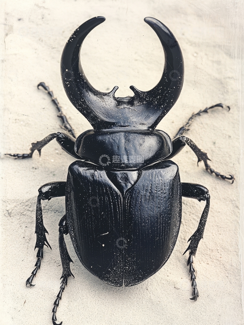 高清大图下载【趣麦麦图】黑色甲虫的特写照片