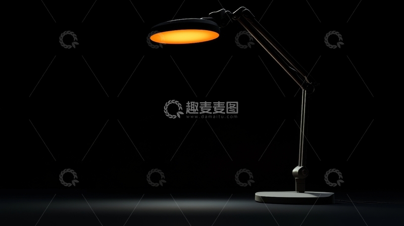 高清大图下载【趣麦麦图】黑色背景下的台灯