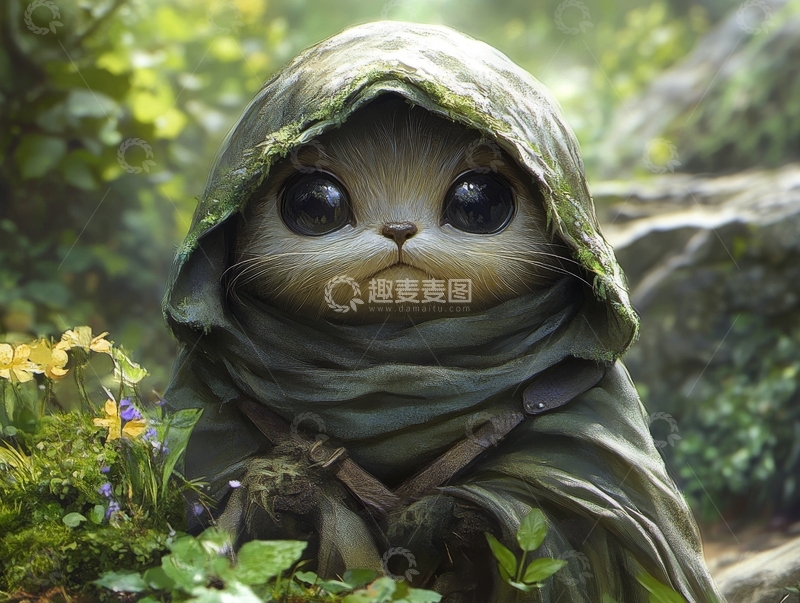 高清大图下载【趣麦麦图】森林中的神秘小生物