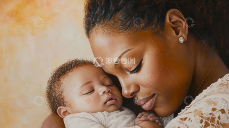 高清大图下载【趣麦麦图】母子亲密瞬间，温馨相拥