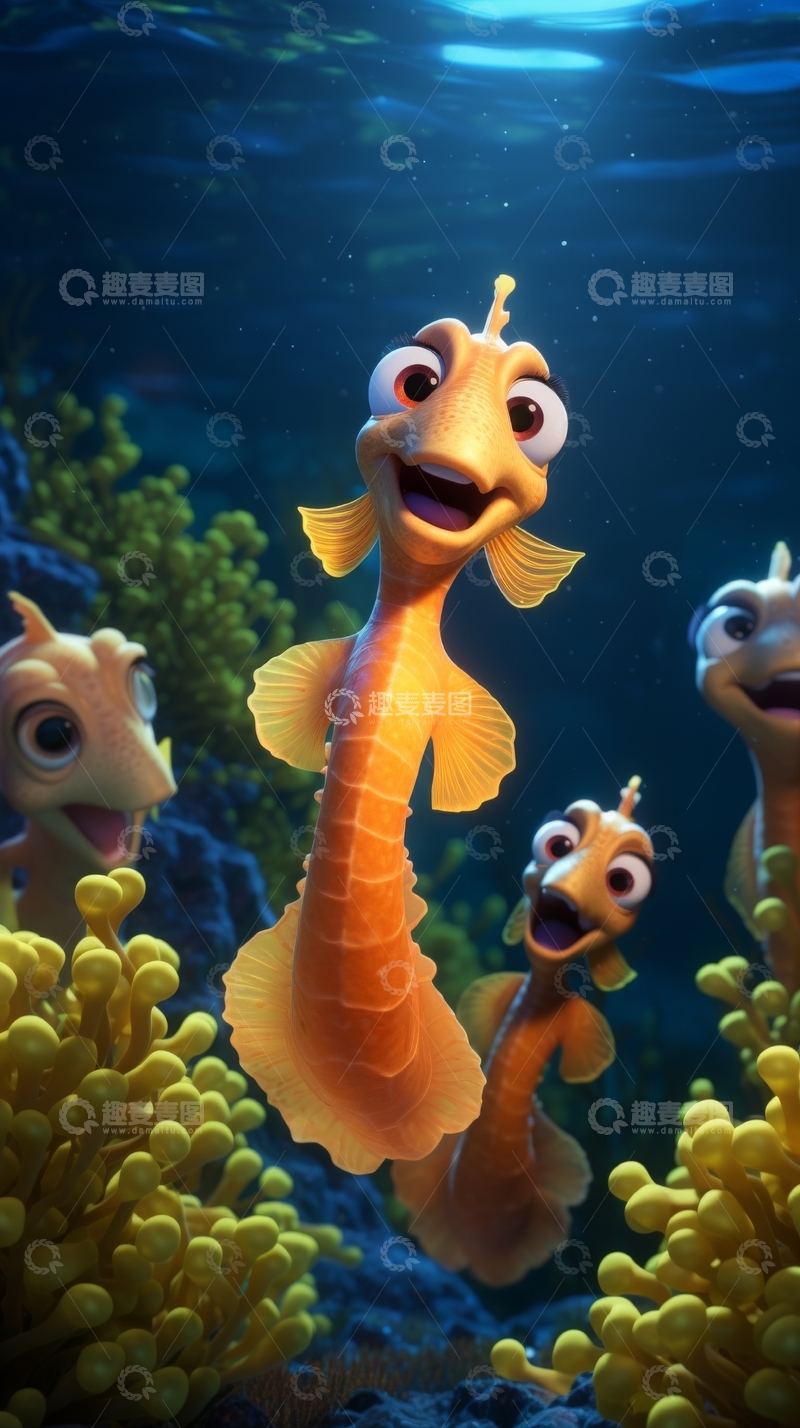 高清大图下载【趣麦麦图】海底世界中的小丑鱼