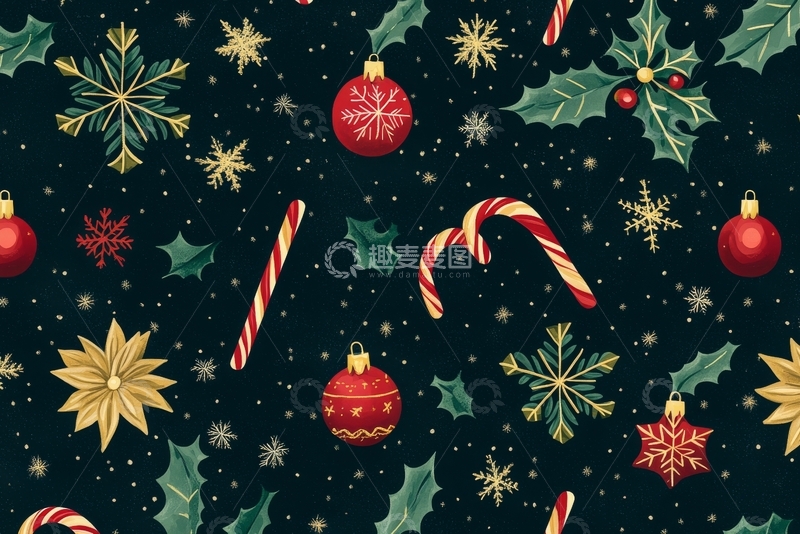 高清大图下载【趣麦麦图】圣诞装饰图案背景