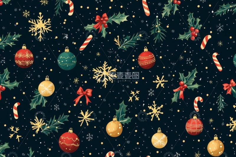 高清大图下载【趣麦麦图】圣诞装饰图案背景