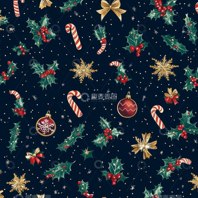 高清大图下载【趣麦麦图】圣诞主题图案背景