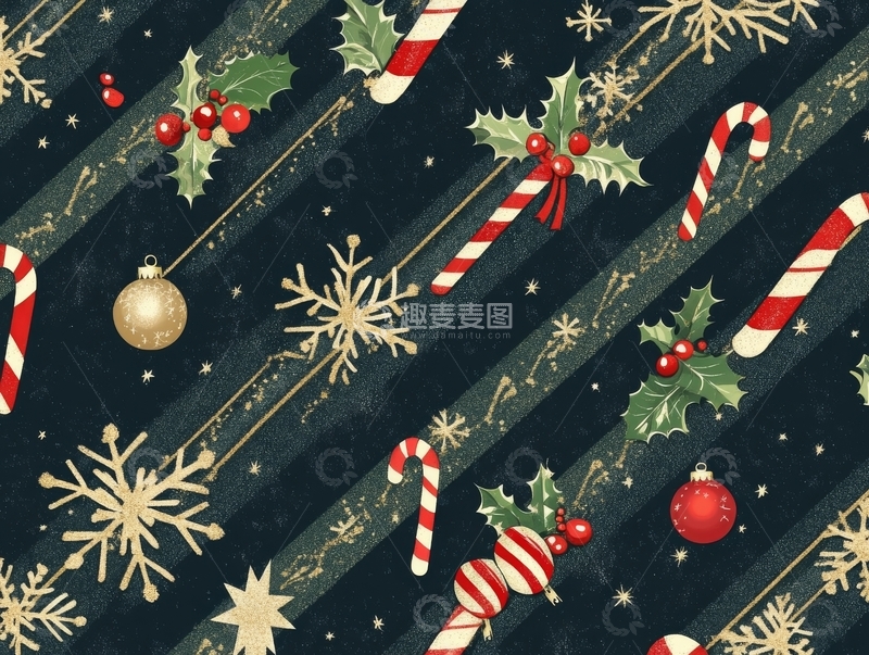 高清大图下载【趣麦麦图】圣诞主题装饰图案背景