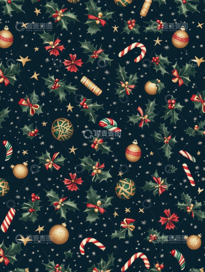高清大图下载【趣麦麦图】圣诞主题图案背景