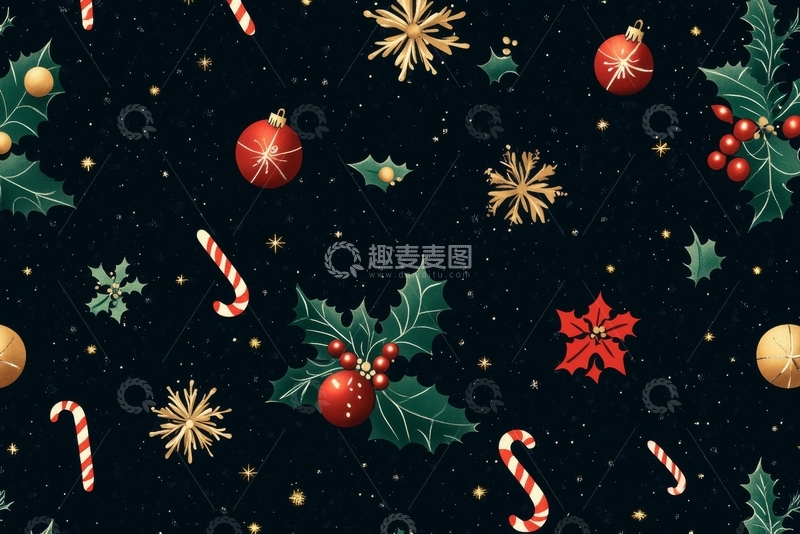 高清大图下载【趣麦麦图】圣诞装饰元素背景图