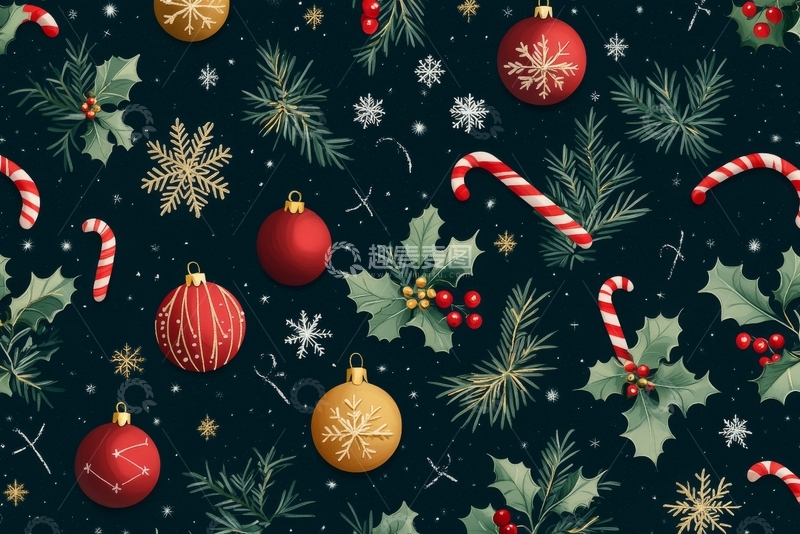 高清大图下载【趣麦麦图】圣诞装饰图案背景