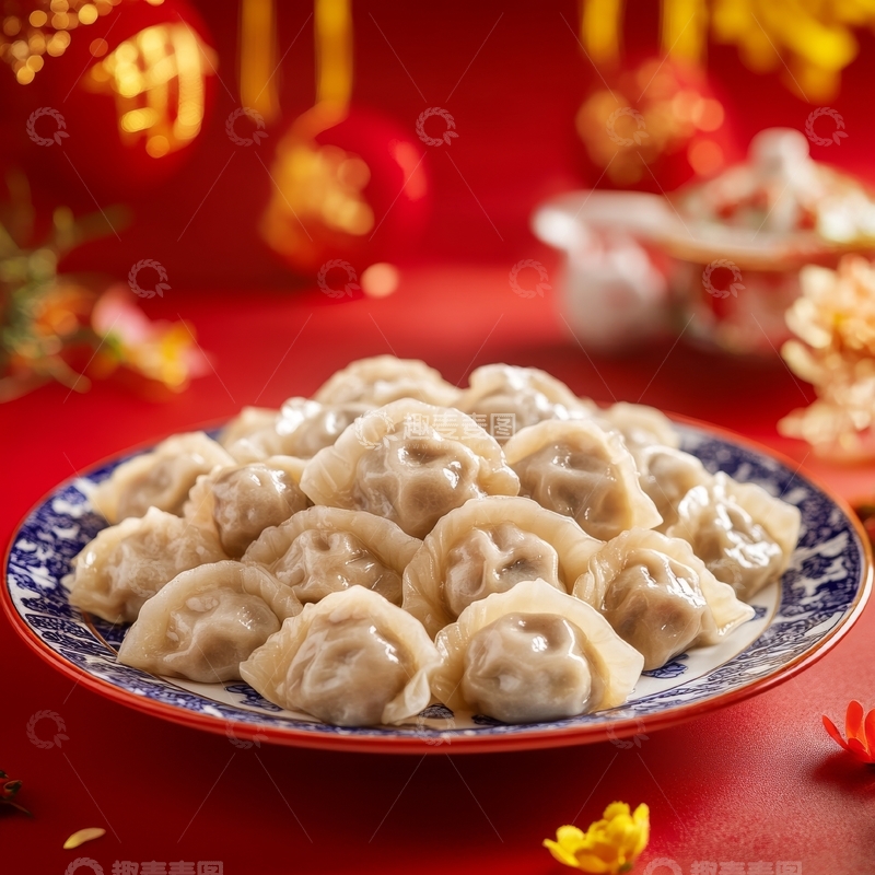 高清大图下载【趣麦麦图】节日餐桌上的饺子