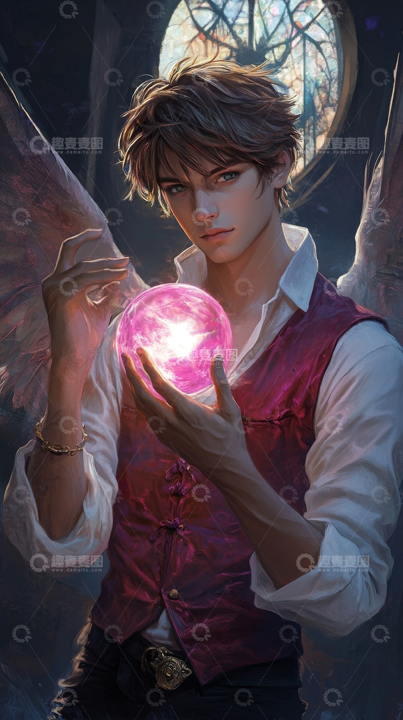 高清大图下载【趣麦麦图】手持光球的奇幻人物