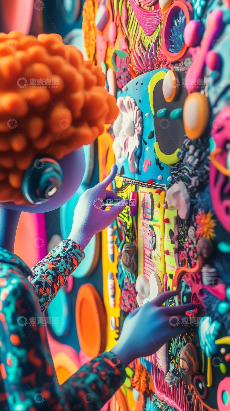 高清大图下载【趣麦麦图】色彩斑斓的壁画创作