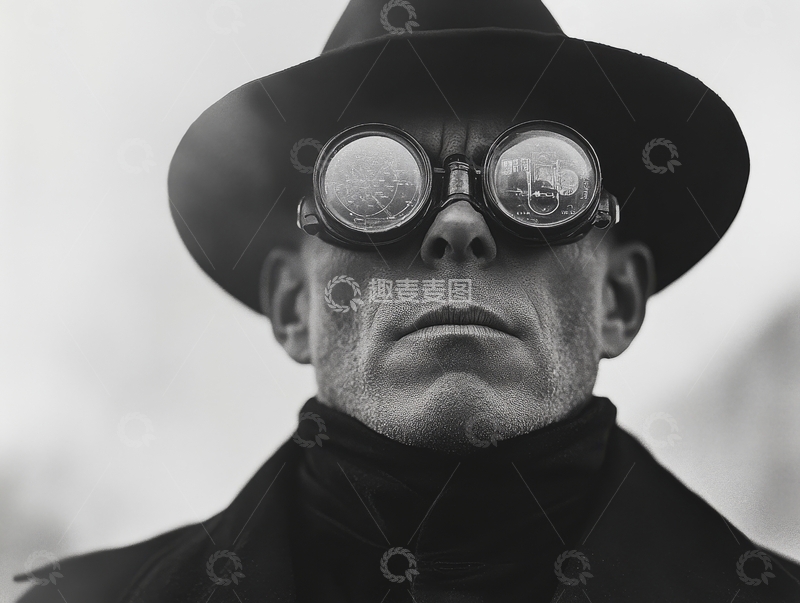 高清大图下载【趣麦麦图】戴护目镜与帽子的男子肖像