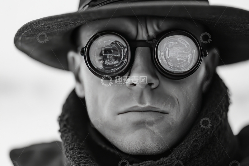 高清大图下载【趣麦麦图】戴复古护目镜的男子