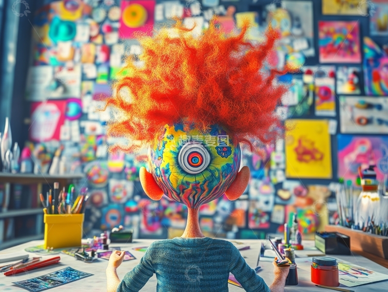 高清大图下载【趣麦麦图】色彩斑斓的创意工作室