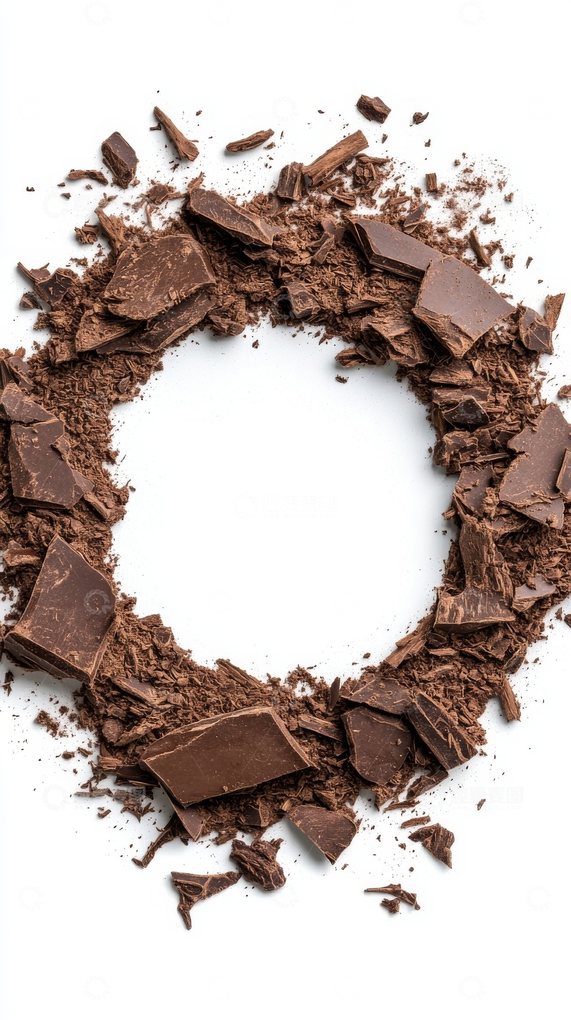 高清大图下载【趣麦麦图】巧克力碎片围成的圆形图案