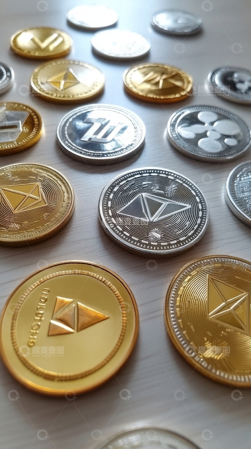 高清大图下载【趣麦麦图】多种数字货币硬币展示