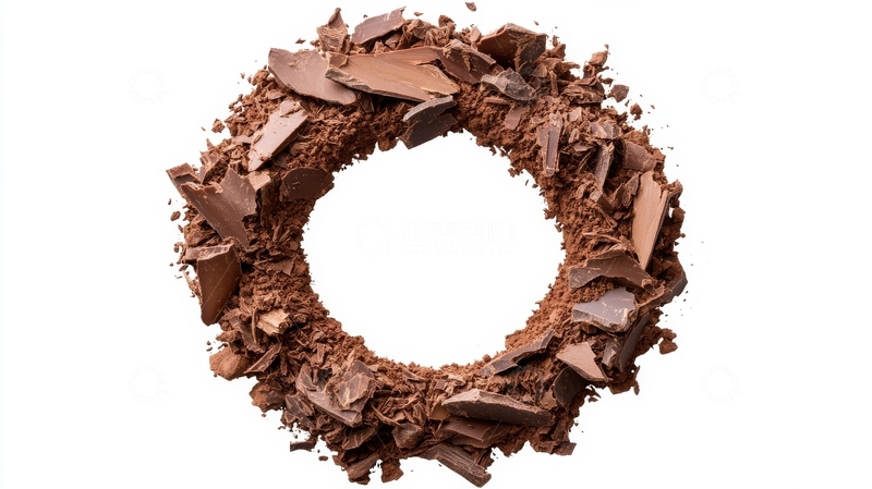 高清大图下载【趣麦麦图】巧克力碎片组成的圆形图案