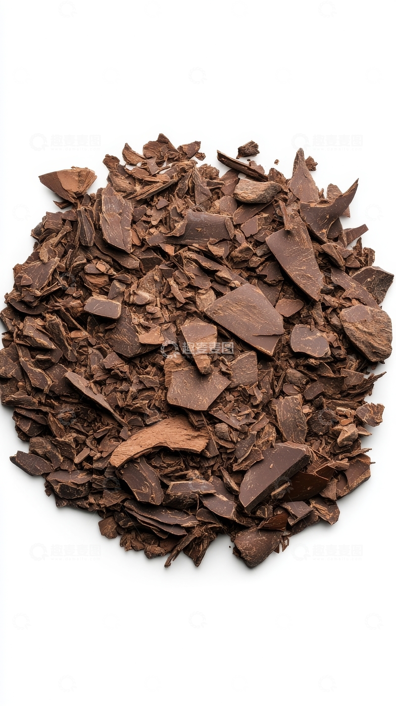 高清大图下载【趣麦麦图】巧克力碎片堆叠特写