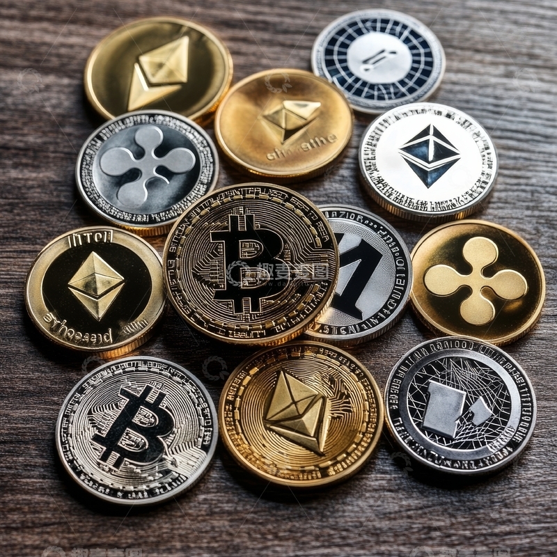 高清大图下载【趣麦麦图】多种数字货币硬币展示