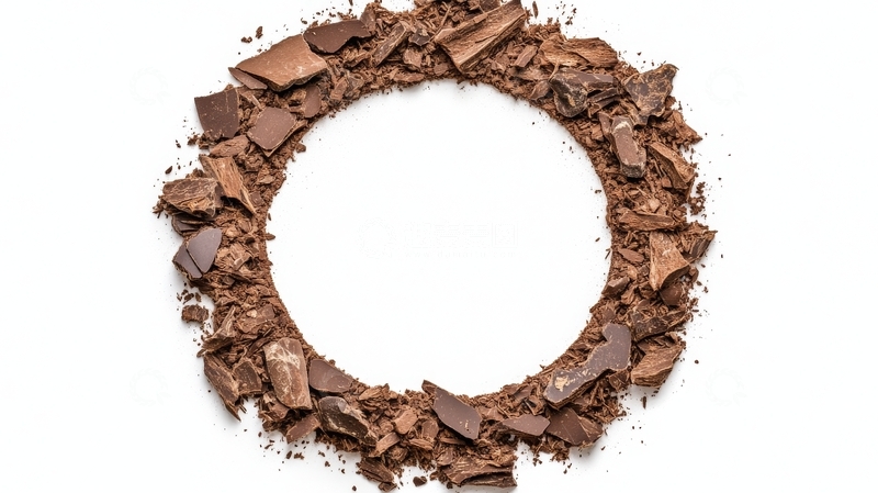 高清大图下载【趣麦麦图】巧克力碎片围成的圆形框架
