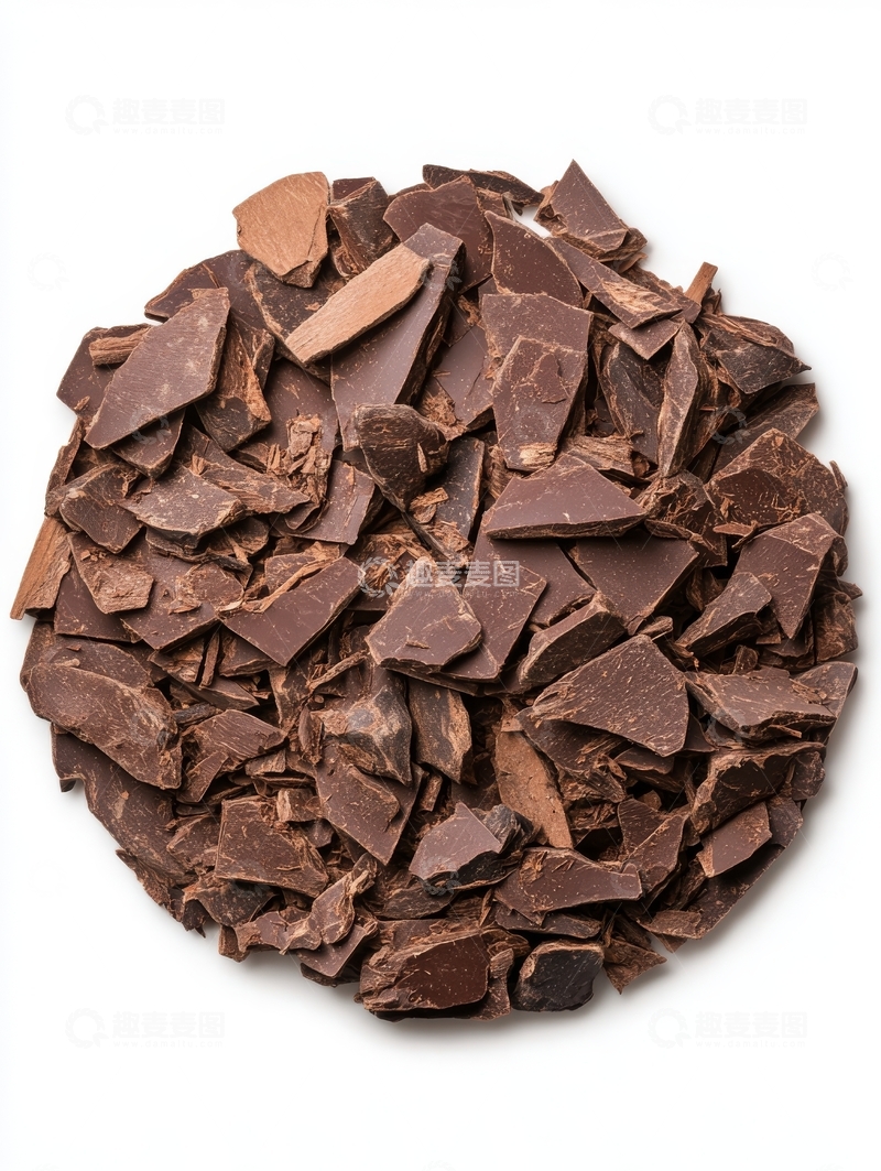高清大图下载【趣麦麦图】巧克力碎片堆叠特写