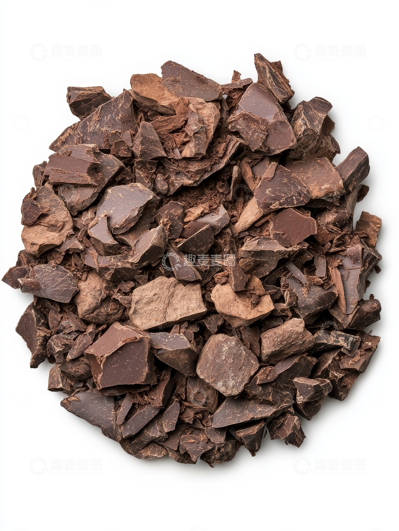 高清大图下载【趣麦麦图】巧克力碎片堆叠特写